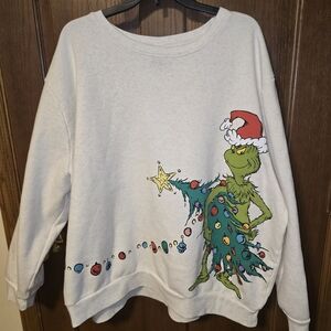 The Grinch & Max Christmas Holiday Crewneck Sweatshirt - Cream Color - 3X - EUC